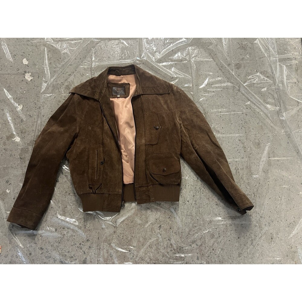 Vintage 1970s Monti Brown Suede Leather Flight Bomber Jacket Mexico Men’s 42